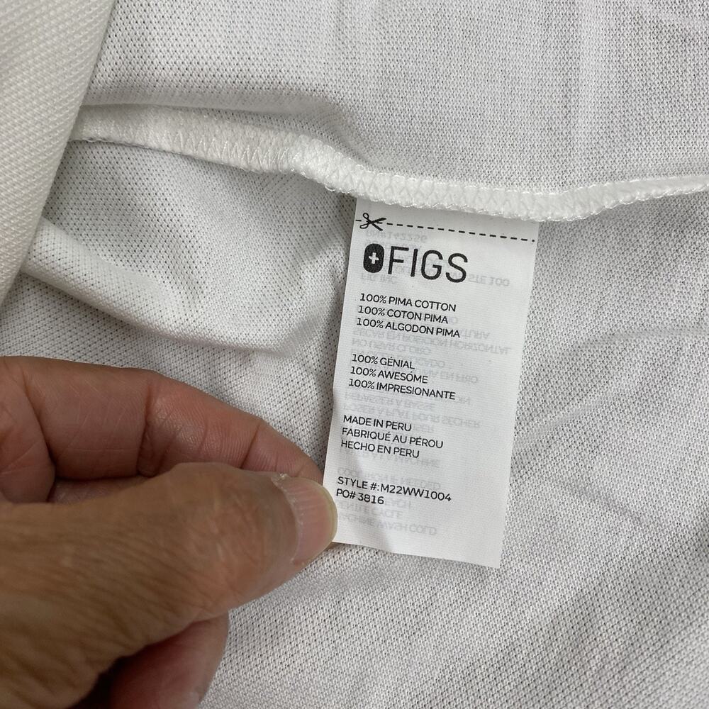 FIGS PRO Men’s XL Technical Pique Scrub Polo White NWT Pima Cotton M22WW1004 - Picture 8 of 15